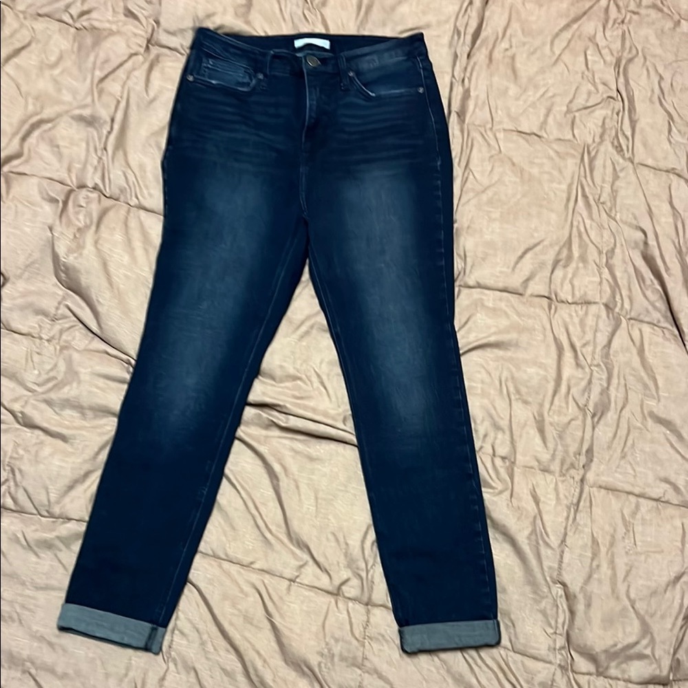LC Lauren Conrad High-rise Skinny Ankle Cropped Jeans with Rolled Hem 10